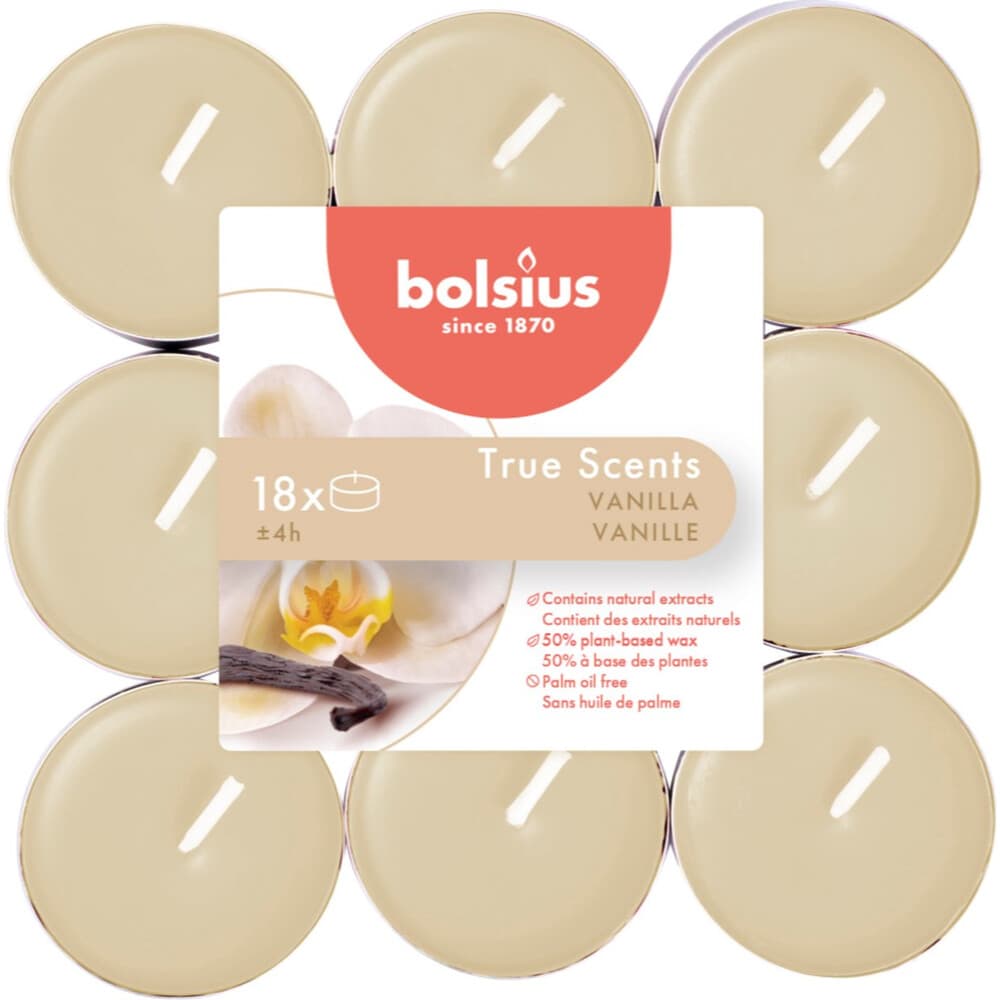 3+1 gratis: Bolsius Geur Theelichten Vanilla 18
