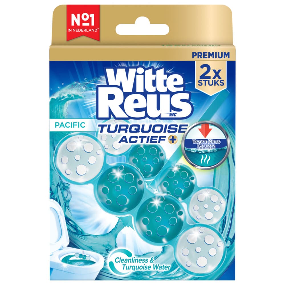 Witte Reus Toiletblok Turquoise Actief 2 stuks