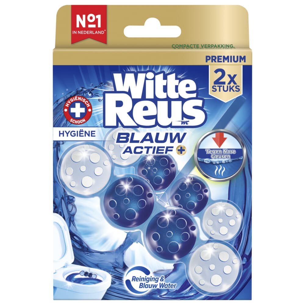 Witte Reus Toiletblok Blauw Actief Hygiene 2 stuks