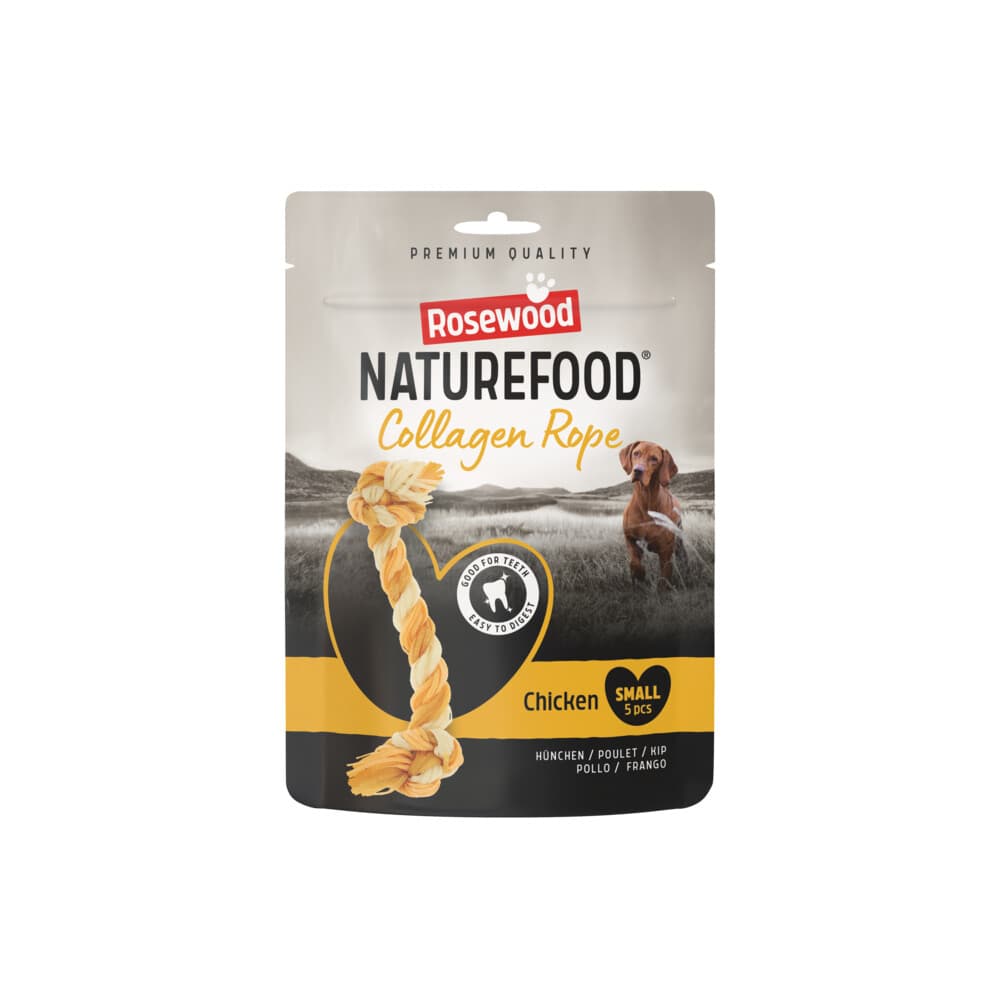 6x Rosewood Naturefood Hondensnack Collageen Rope Chicken S 100 gr