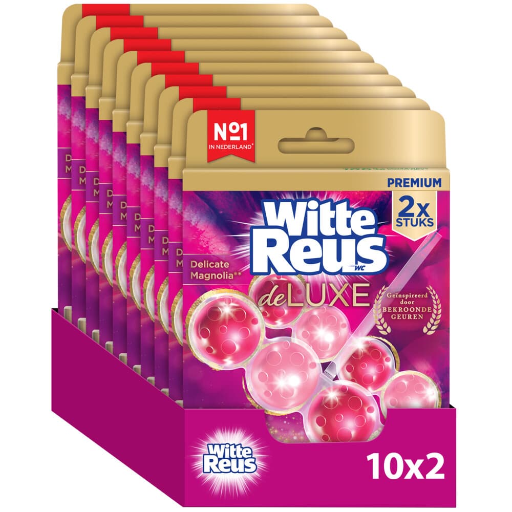10x Witte Reus Toiletblok DeLuxe Delicate Magnolia 2 stuks