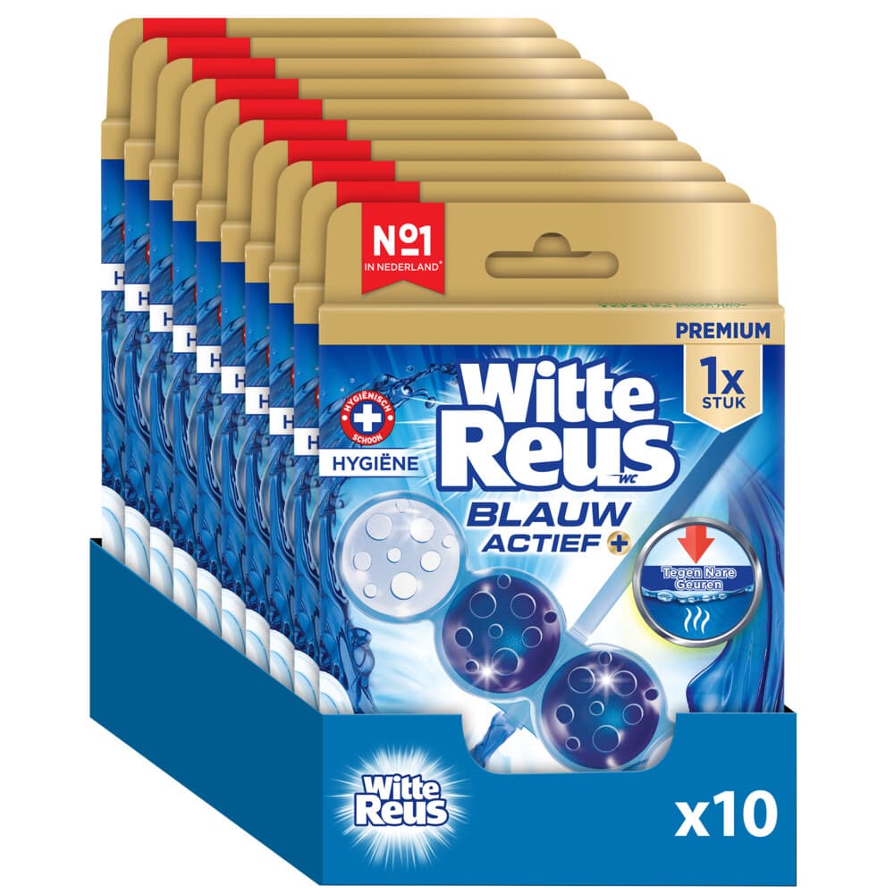 10x Witte Reus Toiletblok Blauw Actief Hygiene