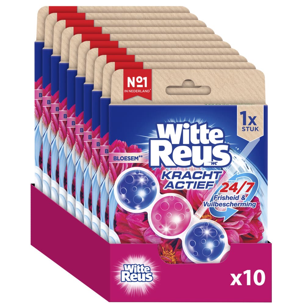 10x Witte Reus Toiletblok Kracht Actief Bloesem