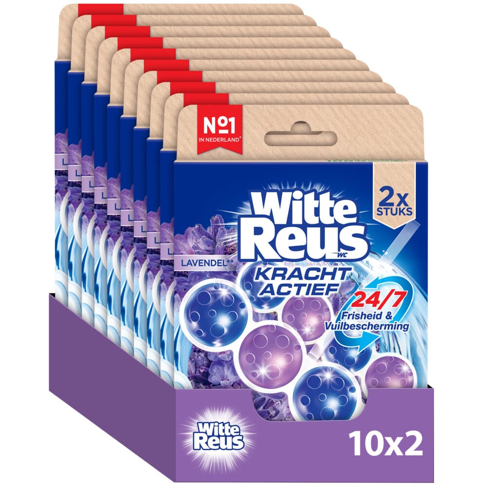 10x Witte Reus Toiletblok Kracht Actief Lavendel 2 stuks