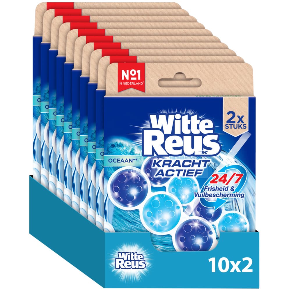 10x Witte Reus Toiletblok Kracht Actief Oceaan 2 stuks