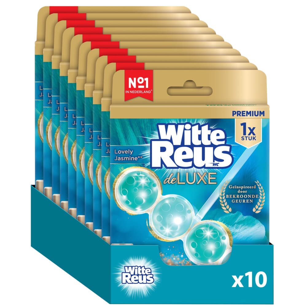 10x Witte Reus Toiletblok De Luxe Lovely Jasmine