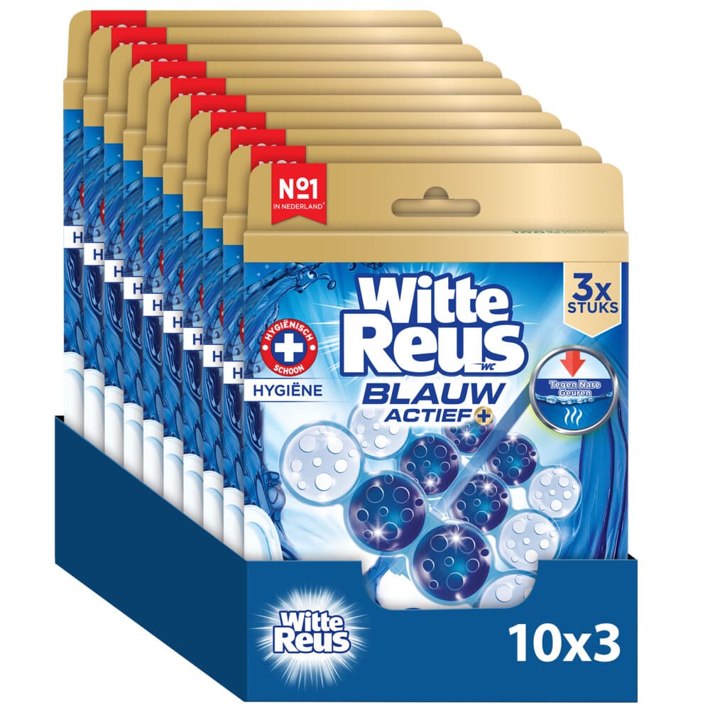 10x Witte Reus Toiletblok Blauw Actief Hygiene 3 stuks