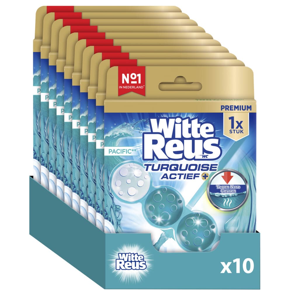 10x Witte Reus Toiletblok Turquoise Actief