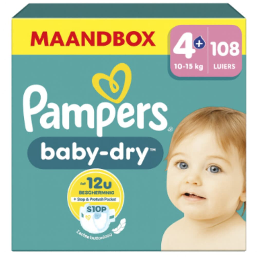 Pampers Baby Dry Diapers Maat 4 (10-15 kg) 108 Stuks
