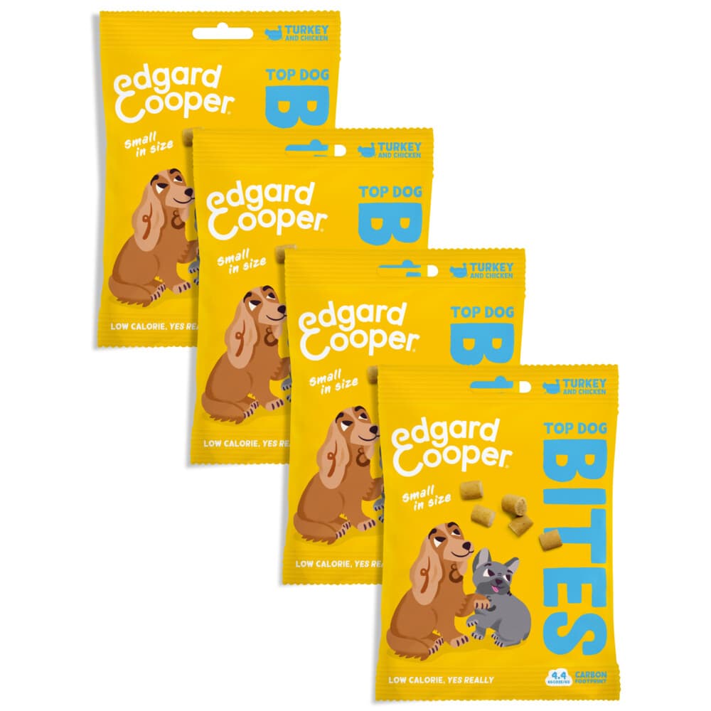 4x Edgard&Cooper Adult Bite S Kalkoen&Kip 50 gr