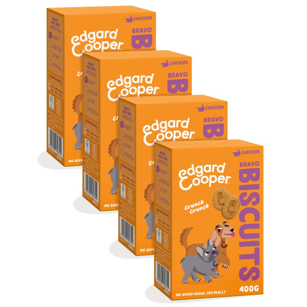 4x Edgard&Cooper Adult Biscuit Kip 400 gr