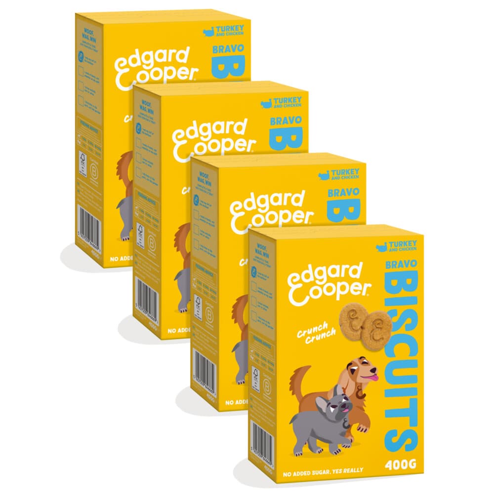 4x Edgard&Cooper Adult Biscuit Kalkoen&Kip 400 gr