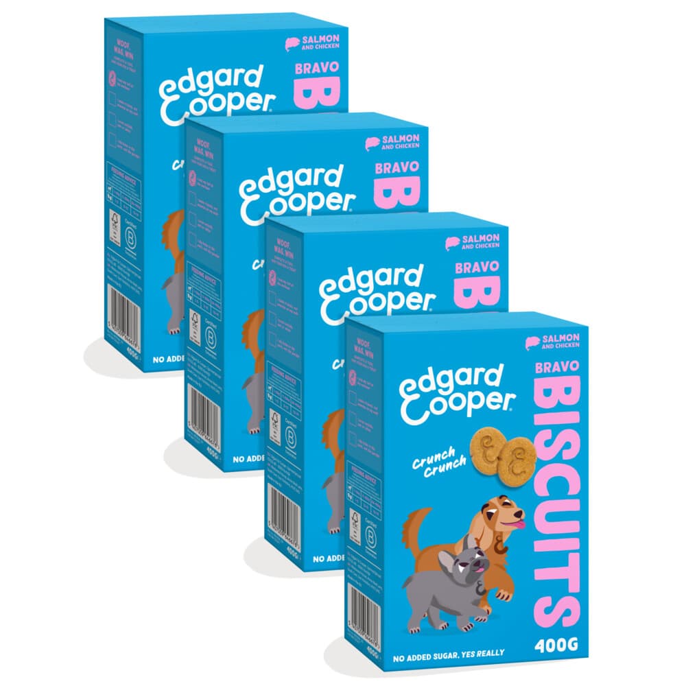 4x Edgard&Cooper Adult Biscuit Zalm&Kip 400 gr