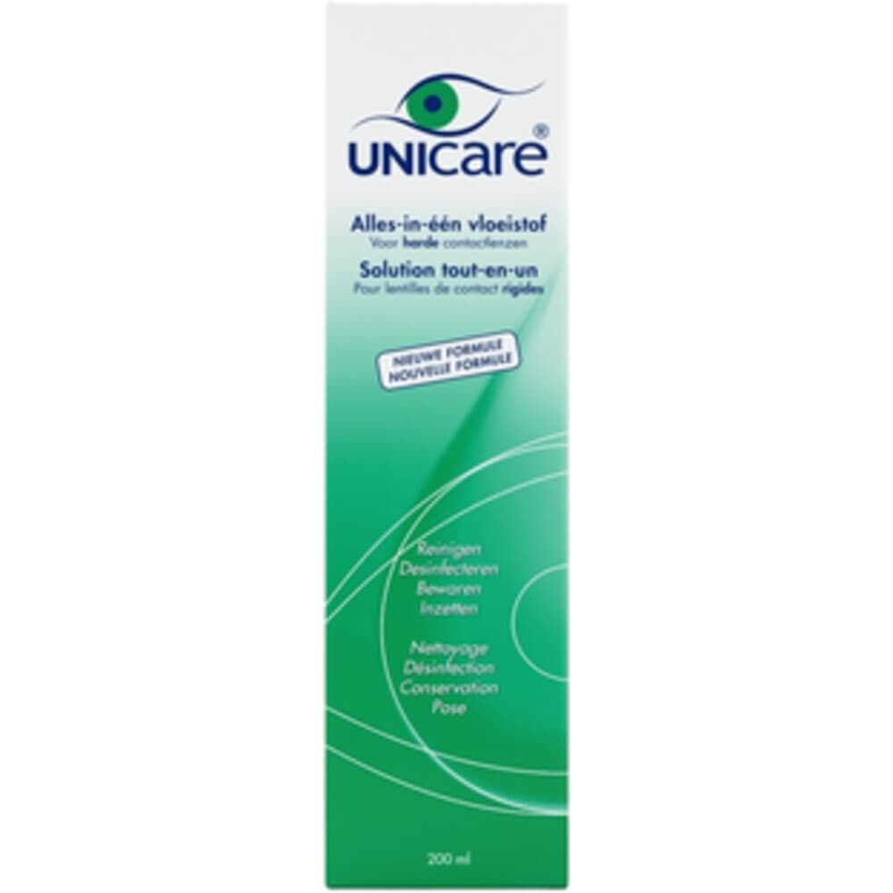 3x Unicare Alles-In-Een Vloeistof Harde Contactlenzen 200 ml