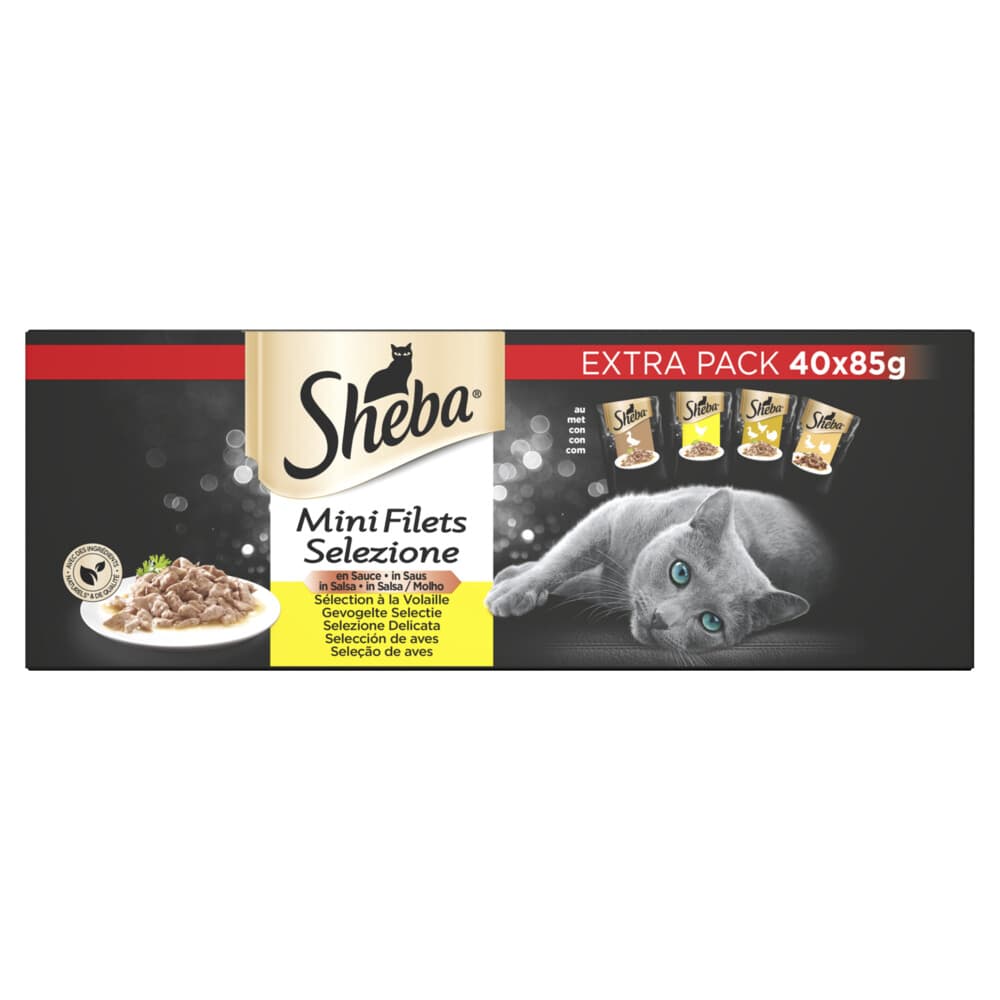 Sheba Kattenvoer Nat Mini Filets in Saus Selectie Multipack 40x85 gr