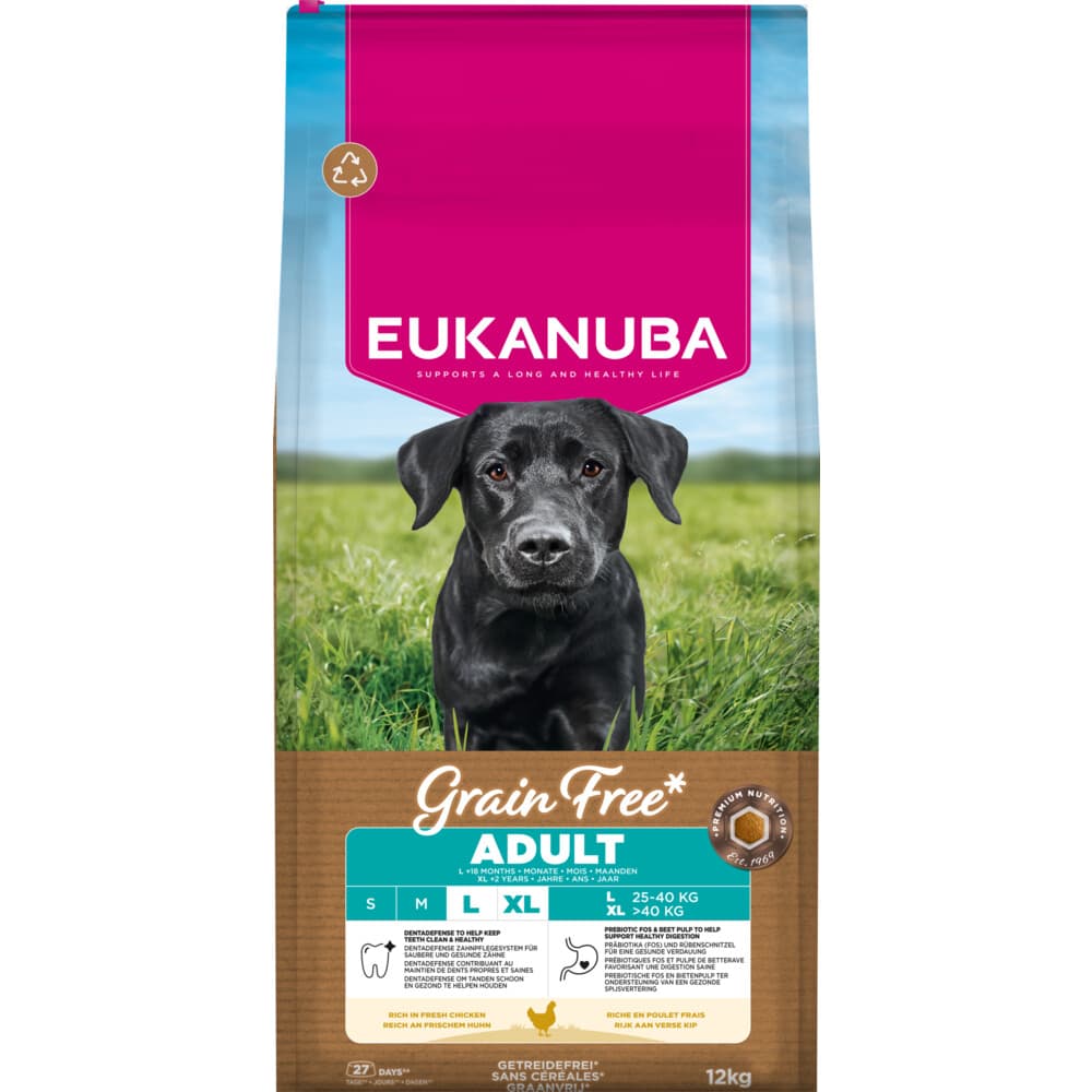 Eukanuba Hondenvoer Droog Grain Free Large Chicken Adult 12 kg