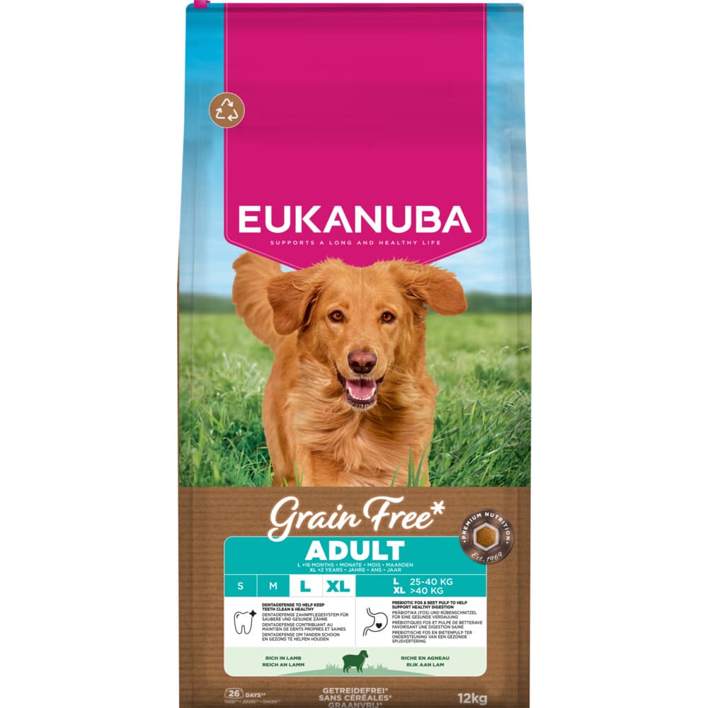 Eukanuba Hondenvoer Droog Grain Free Large Lamb Adult 12 kg