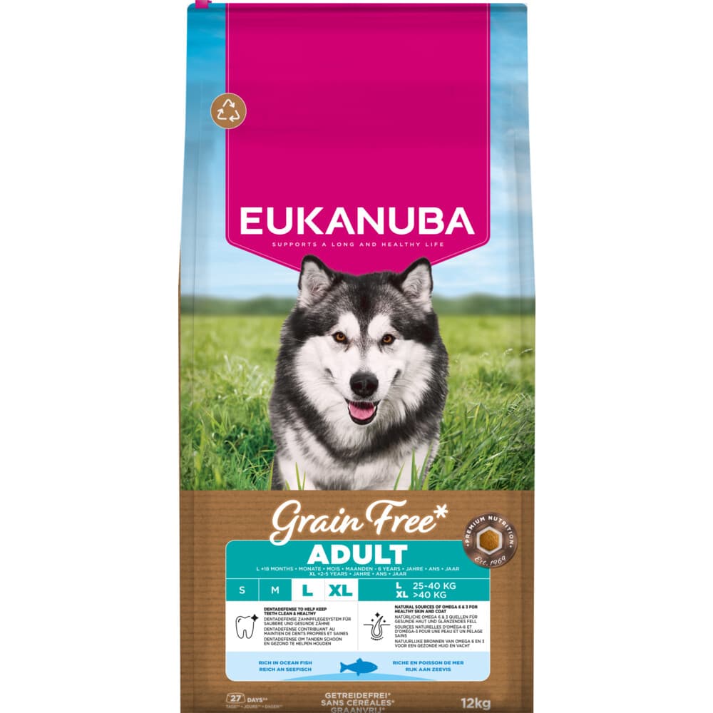 Eukanuba Hondenvoer Droog Grain Free Large Oceaanvis Adult 12 kg