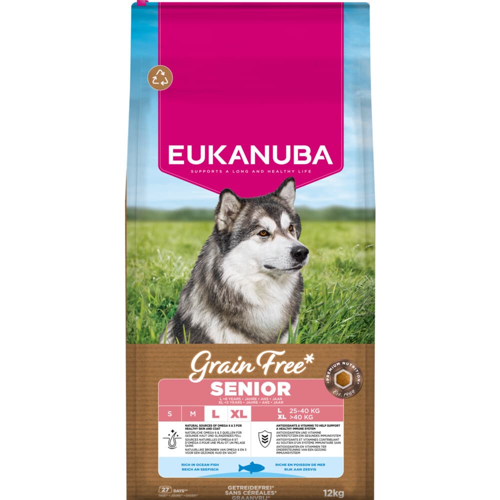 Eukanuba Hondenvoer Droog Grain Free Large Oceaanvis Senior 12 kg