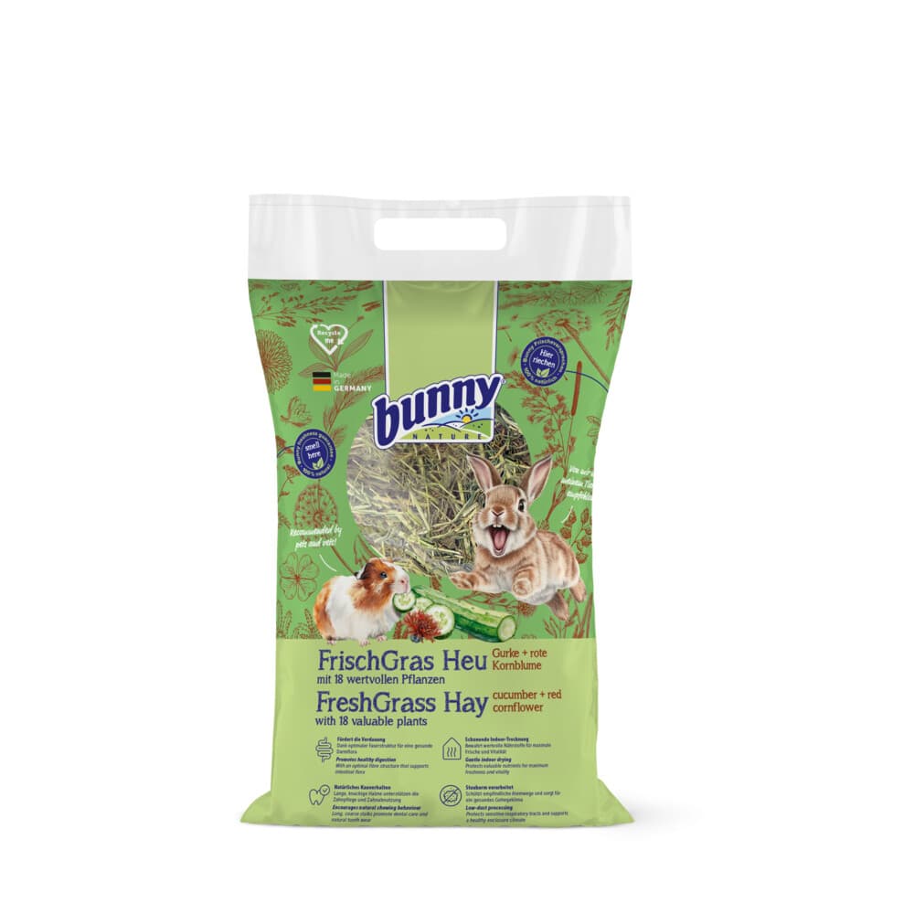 Bunny Nature Knaagdiervoer Vers Gras Hooi Komkommer&Rode Korenbloem 500 gr