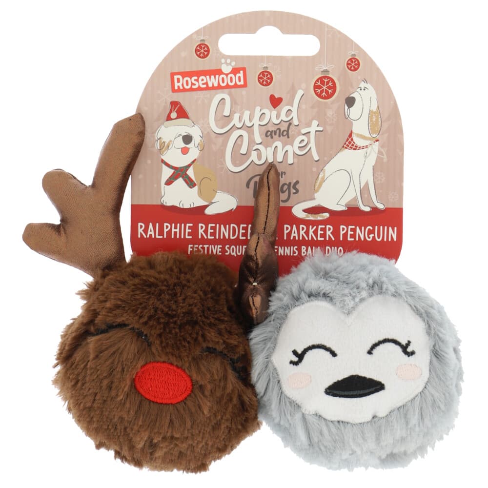 Rosewood Hondenspeelgoed Cupid&Comet Rendier&Pinguïn Duo 2 stuks