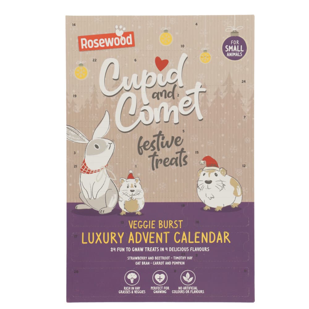 Rosewood Knaagdiersnack Cupid&Comet Adventkalender Veggie Burst 120 gr