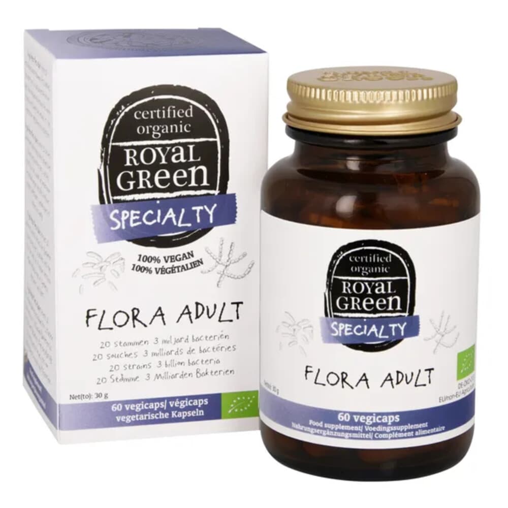 2x Royal Green Flora Adult Biologisch 60 vegacapsules