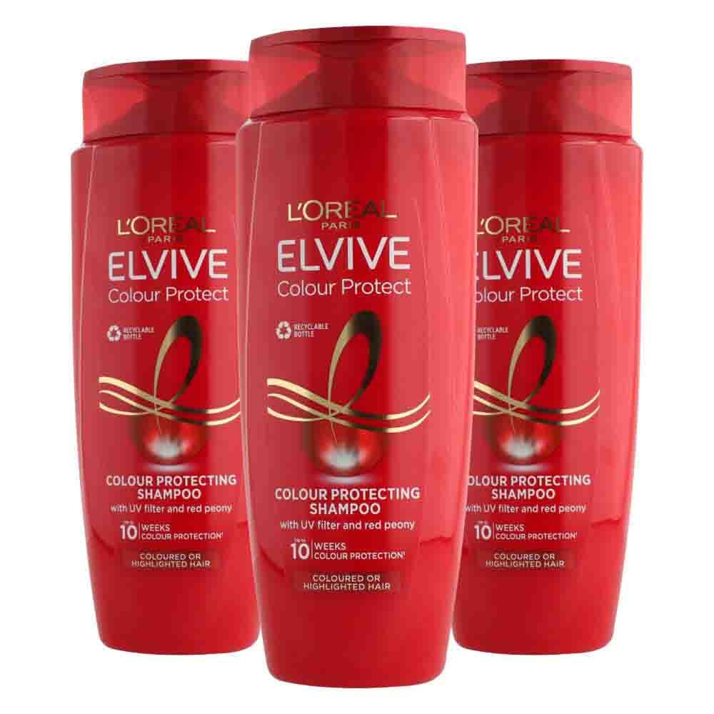 3x L'Oréal Elvive Color Pro Vive Shampoo 700 ml