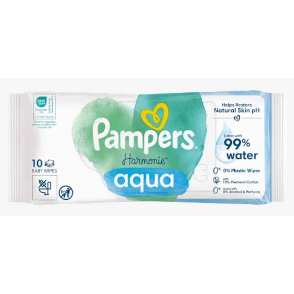 Pampers Billendoekjes Harmonie Aqua 10 stuks