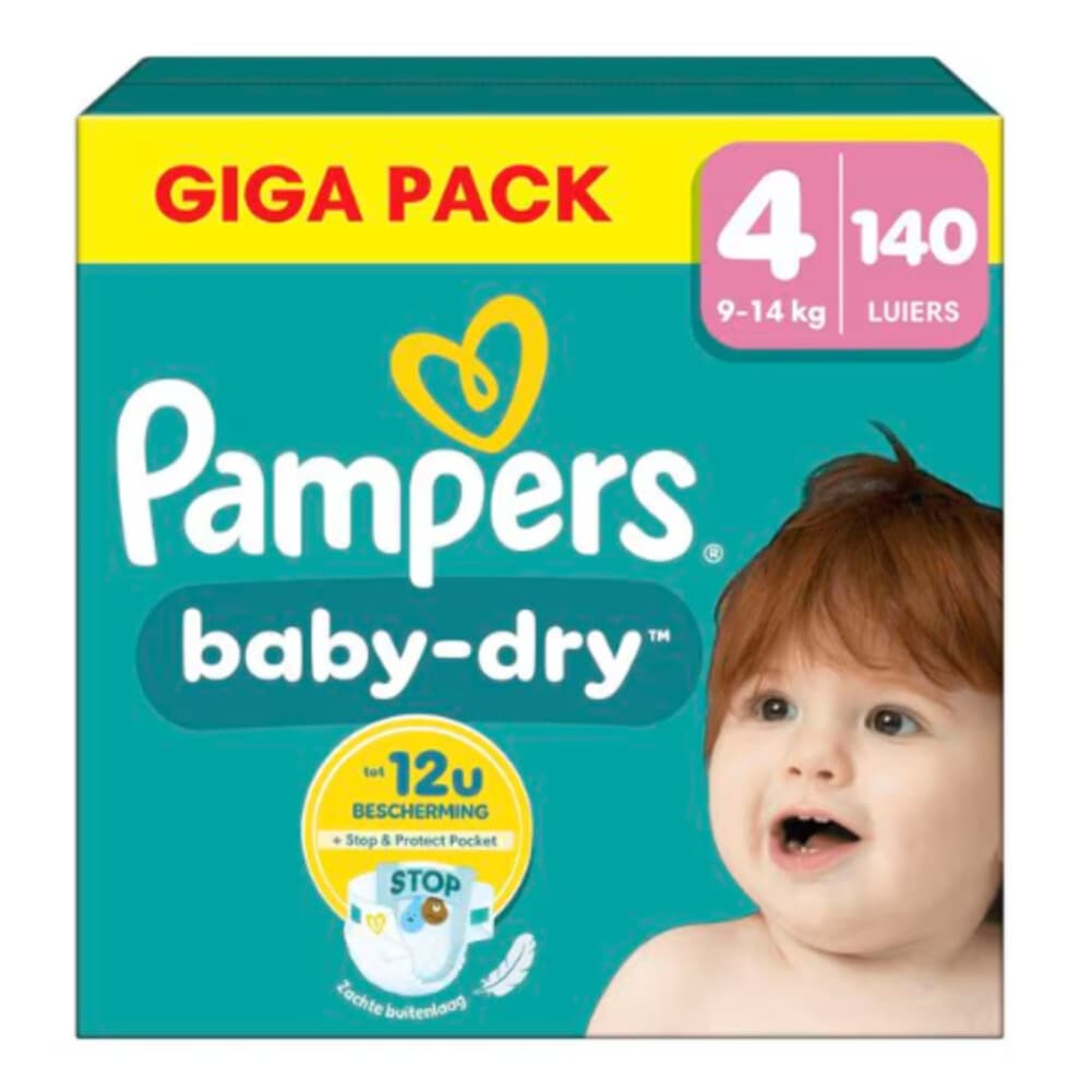 Pampers Baby Dry Luiers Maat 4 (9-14 kg) 140 stuks