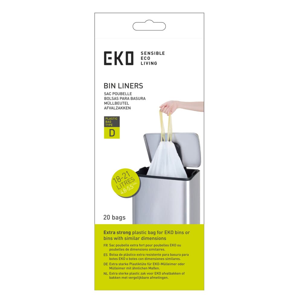 EKO Afvalzak met Trekband Wit 18–21 Liter Type D 20 zakken