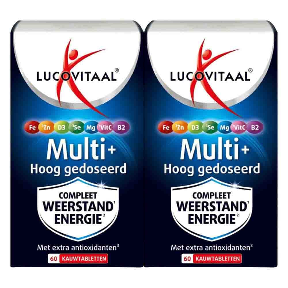 2x Lucovitaal Multi+ Weerstand Hoog Gedoseerd 60 kauwtabletten