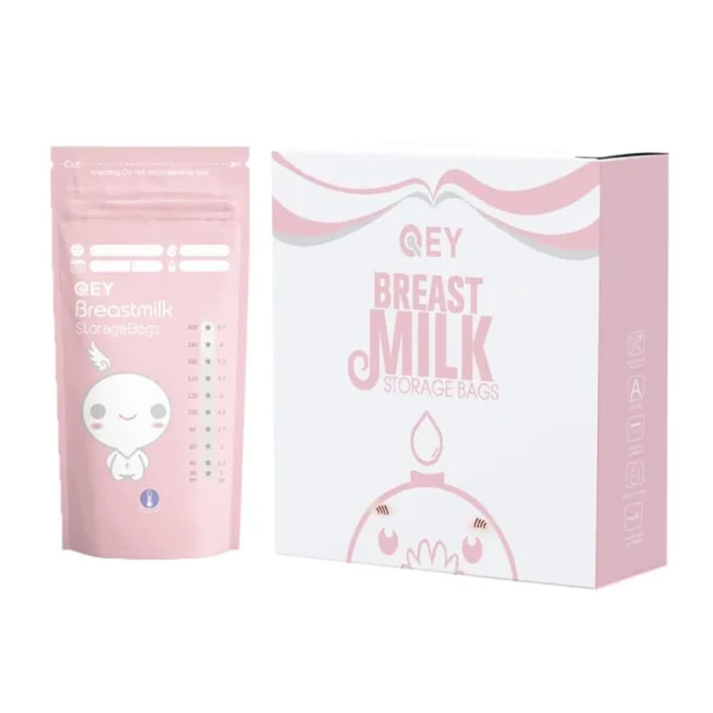 QEY Moedermelk Bewaarzakjes Roze 120 stuks