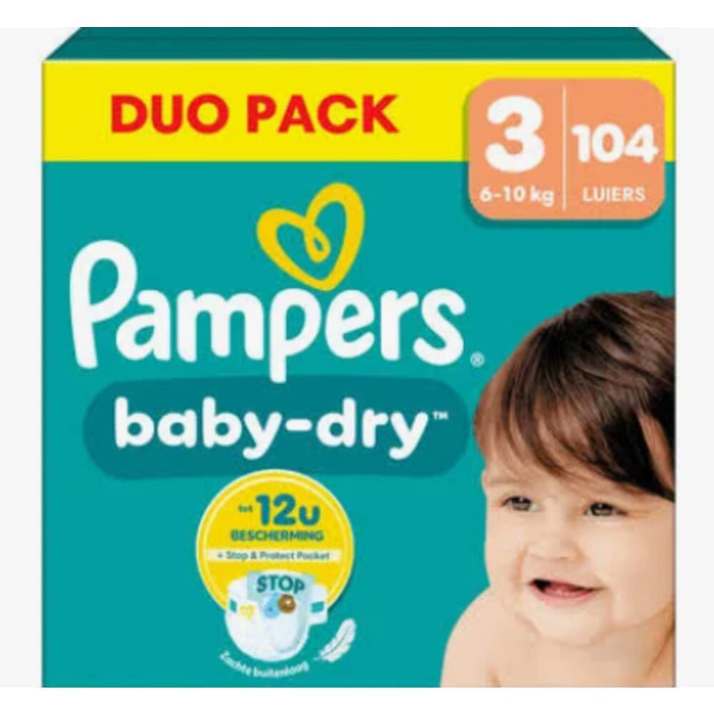 Pampers Baby Dry Luiers Maat 3 (6-10 kg) 104 Stuks