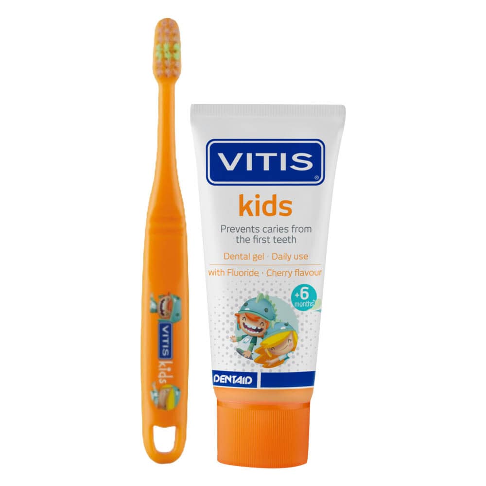 Vitis Kids Tandenborstel + Tandpasta Pakket