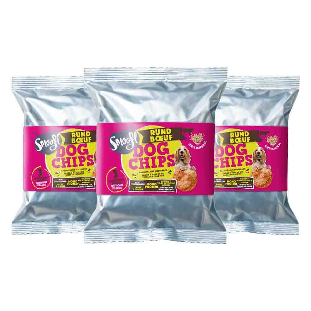3x Smoofl Hondensnack Dog Chips Rund 50 gr