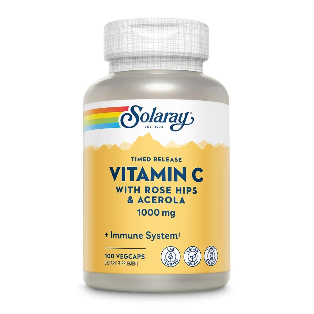 Solaray Vitamine C 1000mg met Rozenbottel&Acerola Vertraagde Afgifte 100 vegacapsules