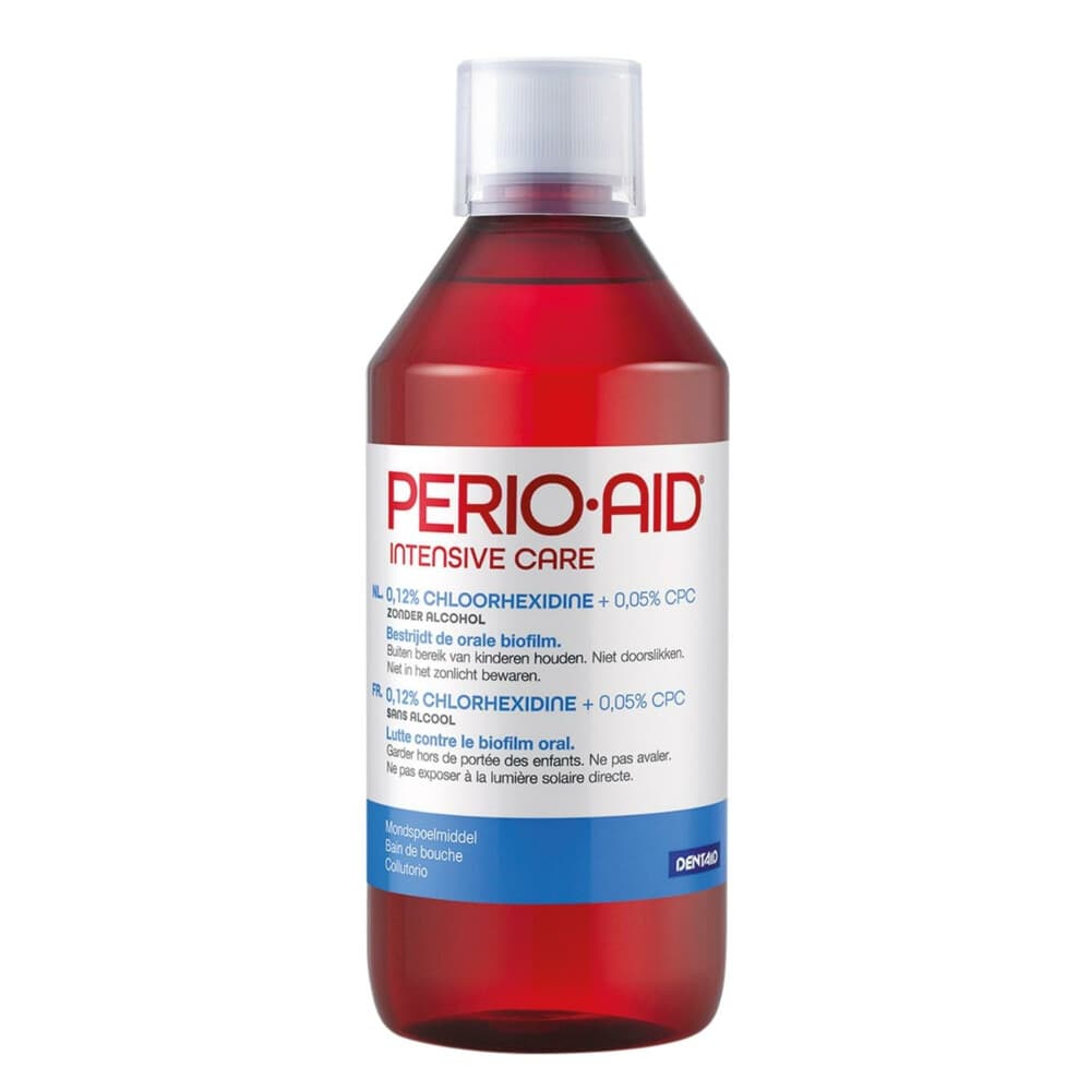 4x PerioAid Mondspoelmiddel Intensive Care 0.12% CHX 500 ml
