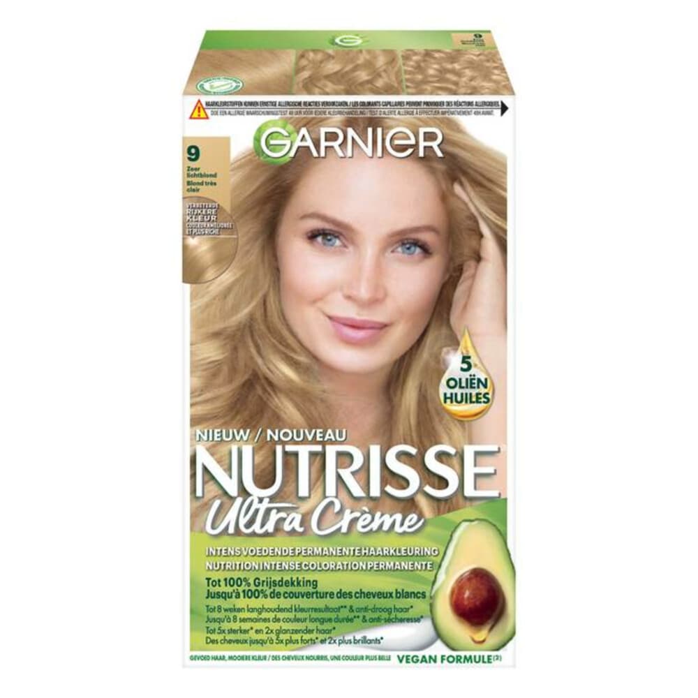 1+1 gratis: Garnier Nutrisse Ultra Crème Permanente Haarkleuring 9.0 Zeer Lichtblond