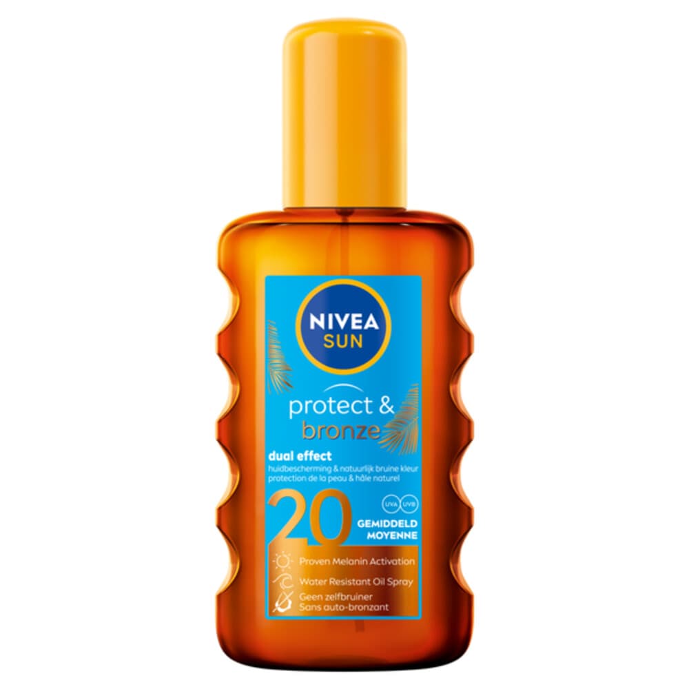 2x NIVEA Sun Protect&Bronze Olie Spray SPF 20 200 ml