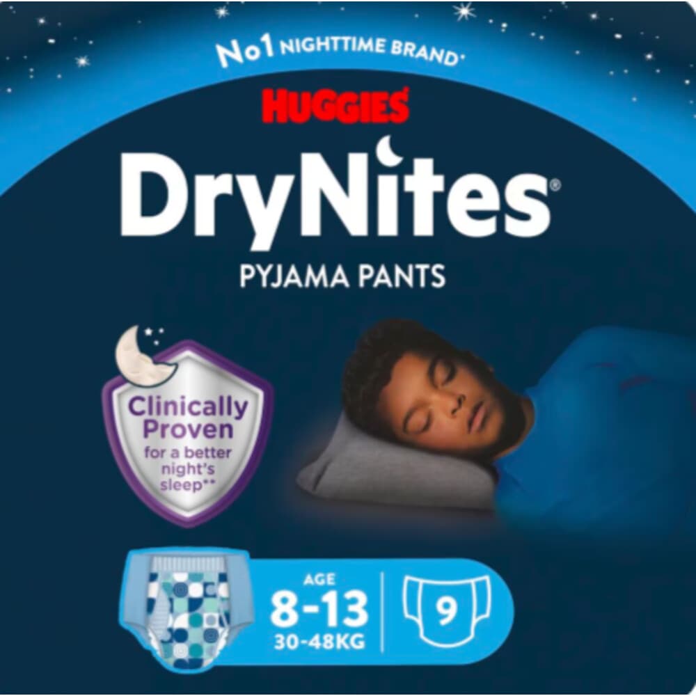 Huggies DryNites Absorberende Luierbroekjes Jongens 8-13 jaar 9 stuks