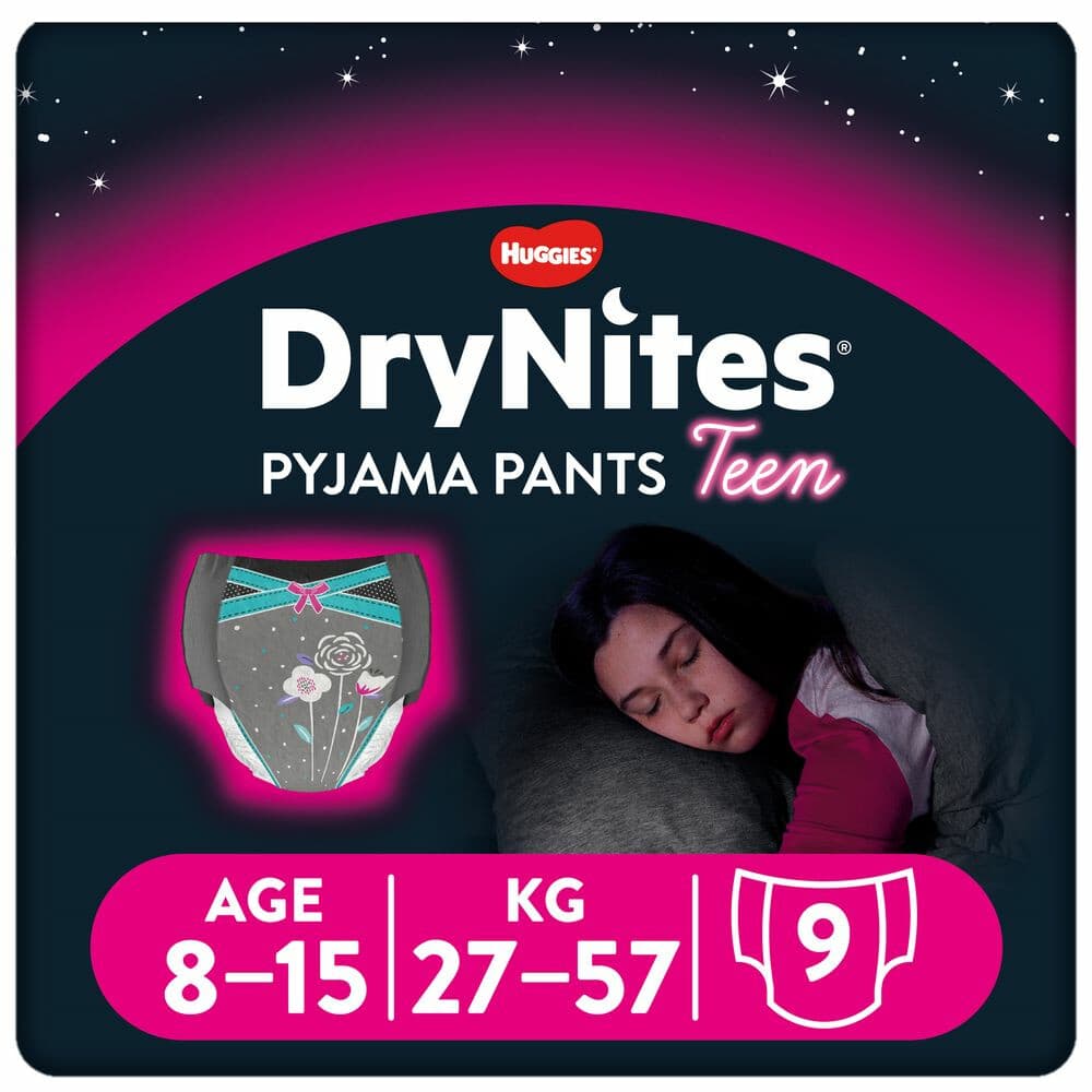 Huggies DryNites Absorberende Luierbroekjes Meisjes 8-13 jaar 9 stuks