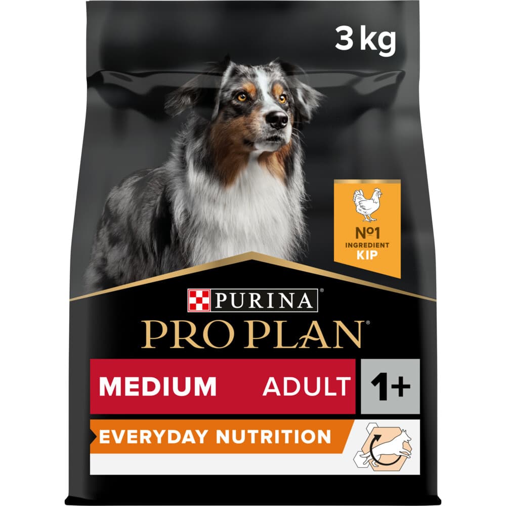 4x Pro Plan Hondenvoer Droog Adult Medium Everyday Nutrition Kip 3 kg