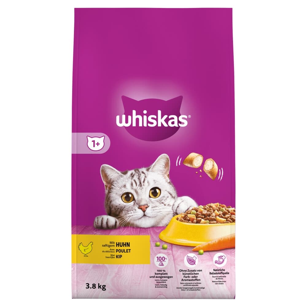 Whiskas 1+ Adult Katten Droogvoer Kip 3,8 kg