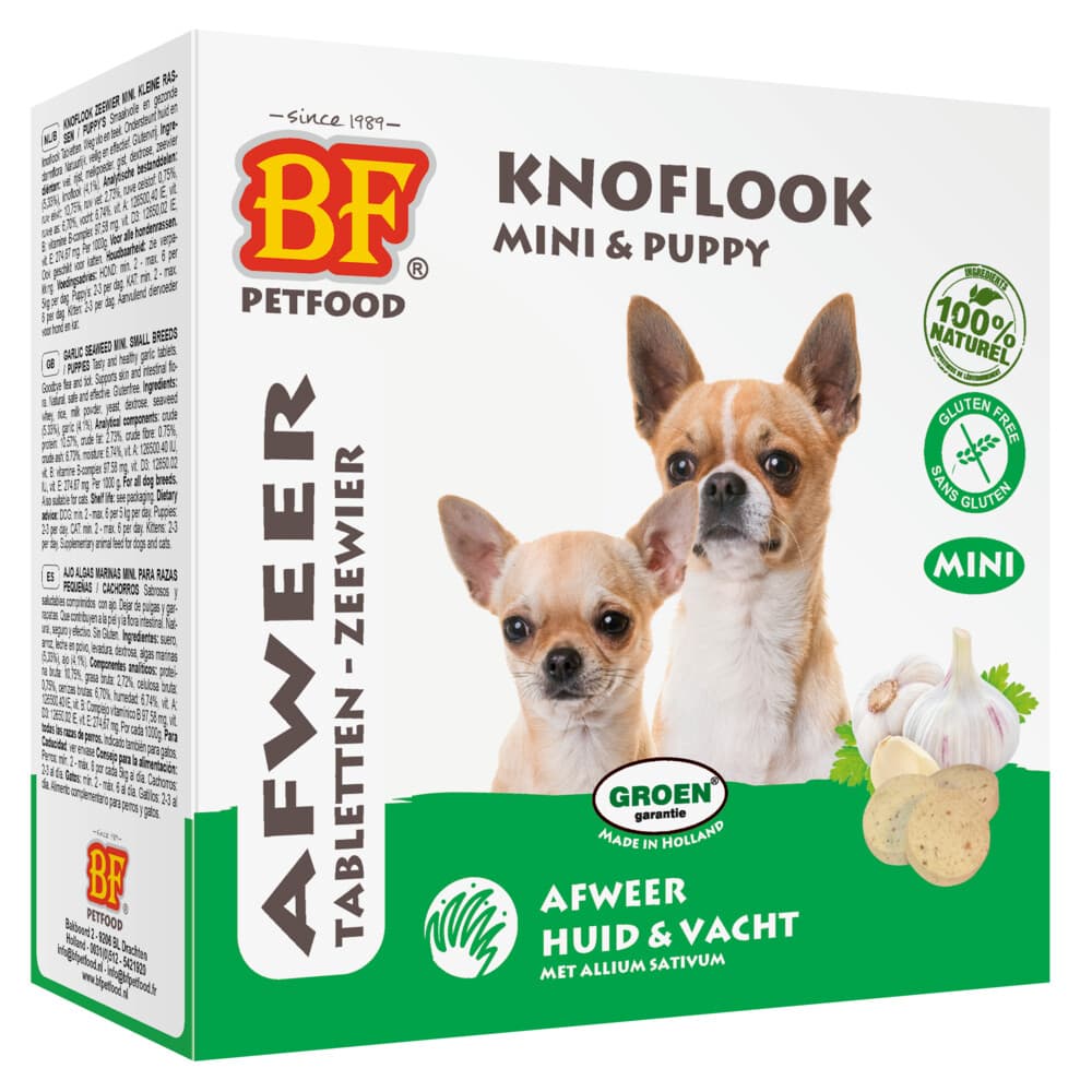 16x BF Petfood Hondensnoepjes Anti-Vlo Knoflook - Zeewier Mini 100 stuks