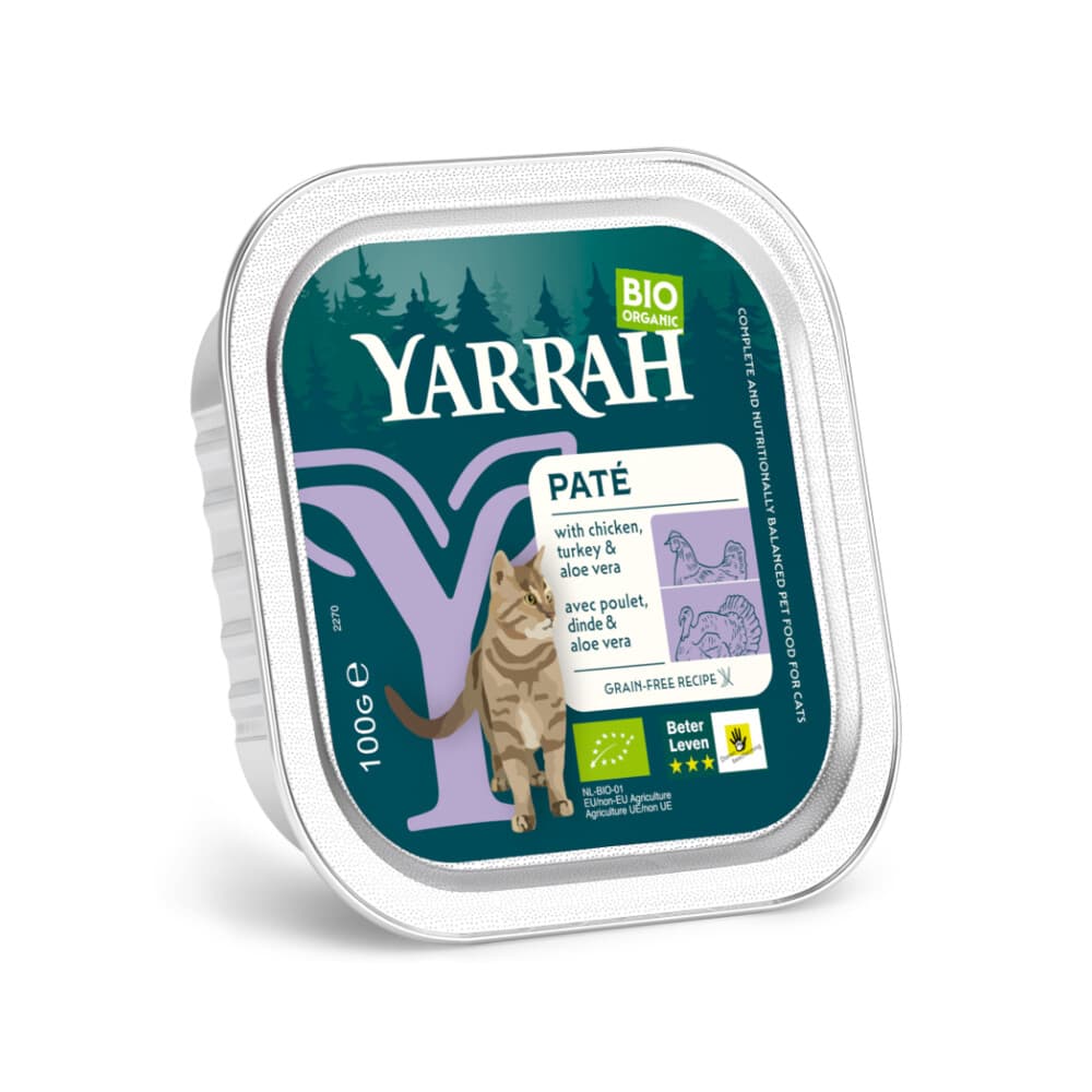 Yarrah Bio Kattenvoer Paté Kip&Kalkoen 100 gr
