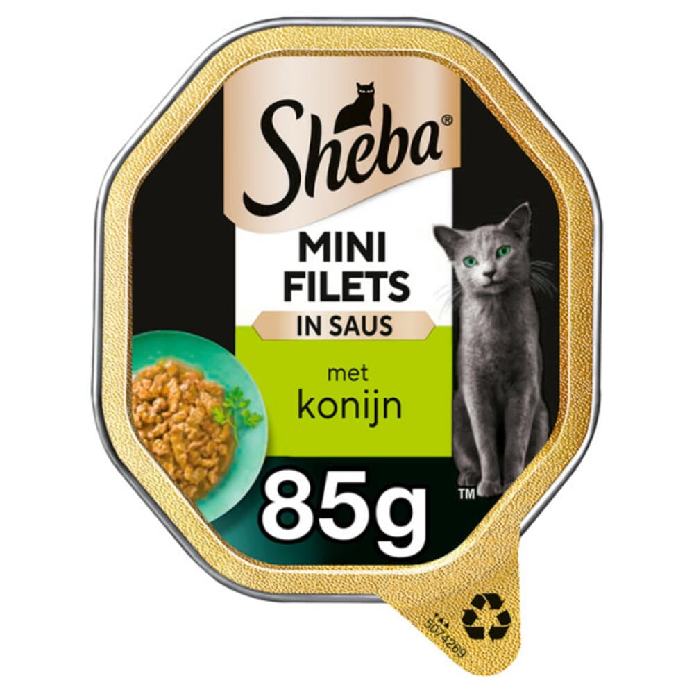 Sheba Mini Filets Adult Kattenvoer Natvoer Konijn in Saus 85 gr