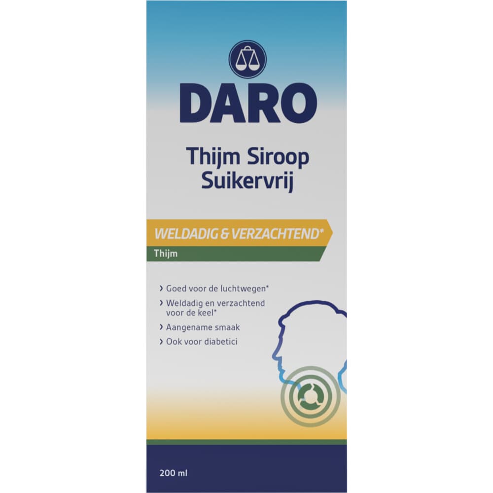 3x Daro Thijmsiroop Suikervrij 200 ml