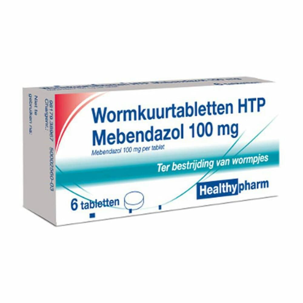 Healthypharm Wormkuur/mebendazol 100 mg 6 tabletten