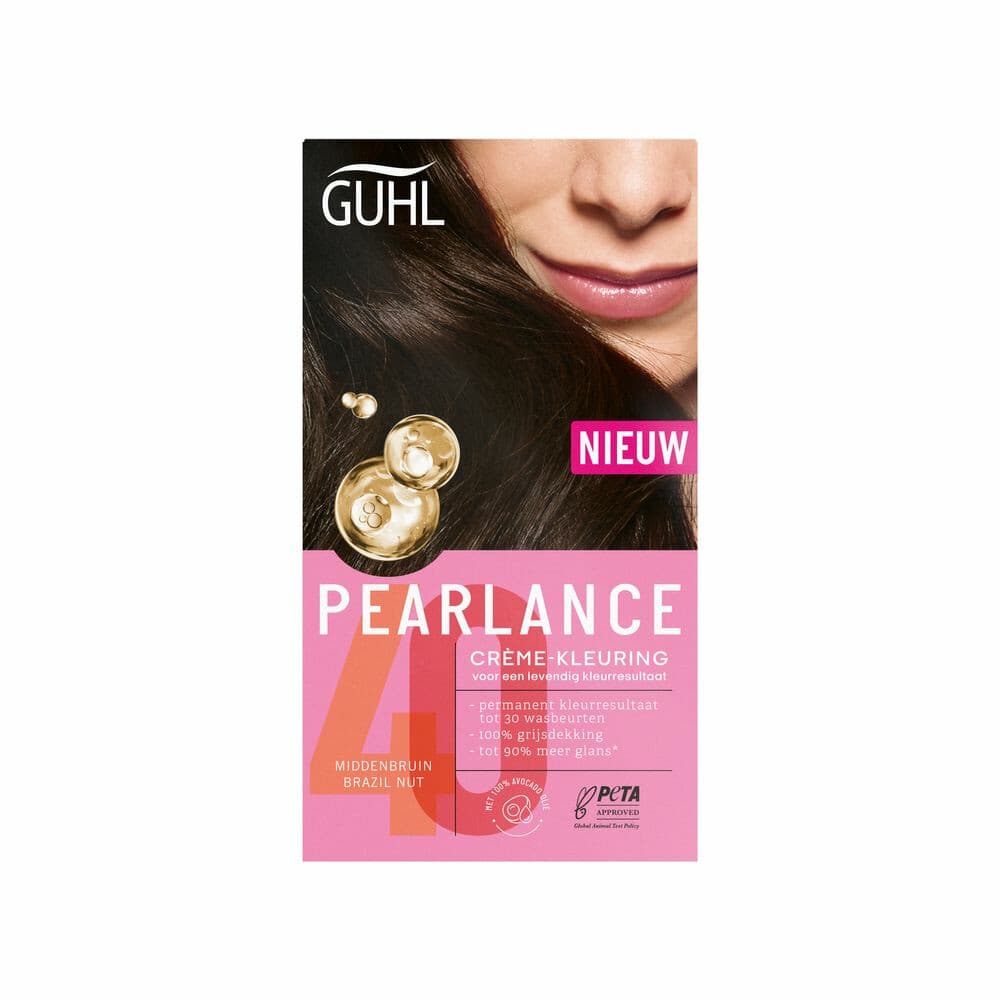 3x Guhl Pearlance Intensieve Crème-Haarkleuring 40 Middenbruin Brazil Nut 117 ml